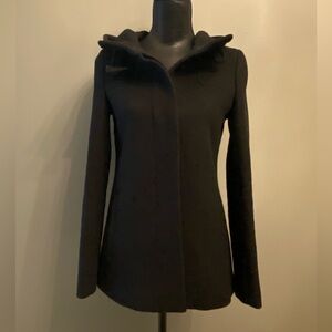New Artizia Babaton Italian Virgin Wool & Cashmere Lined Coat Jacket Black XS